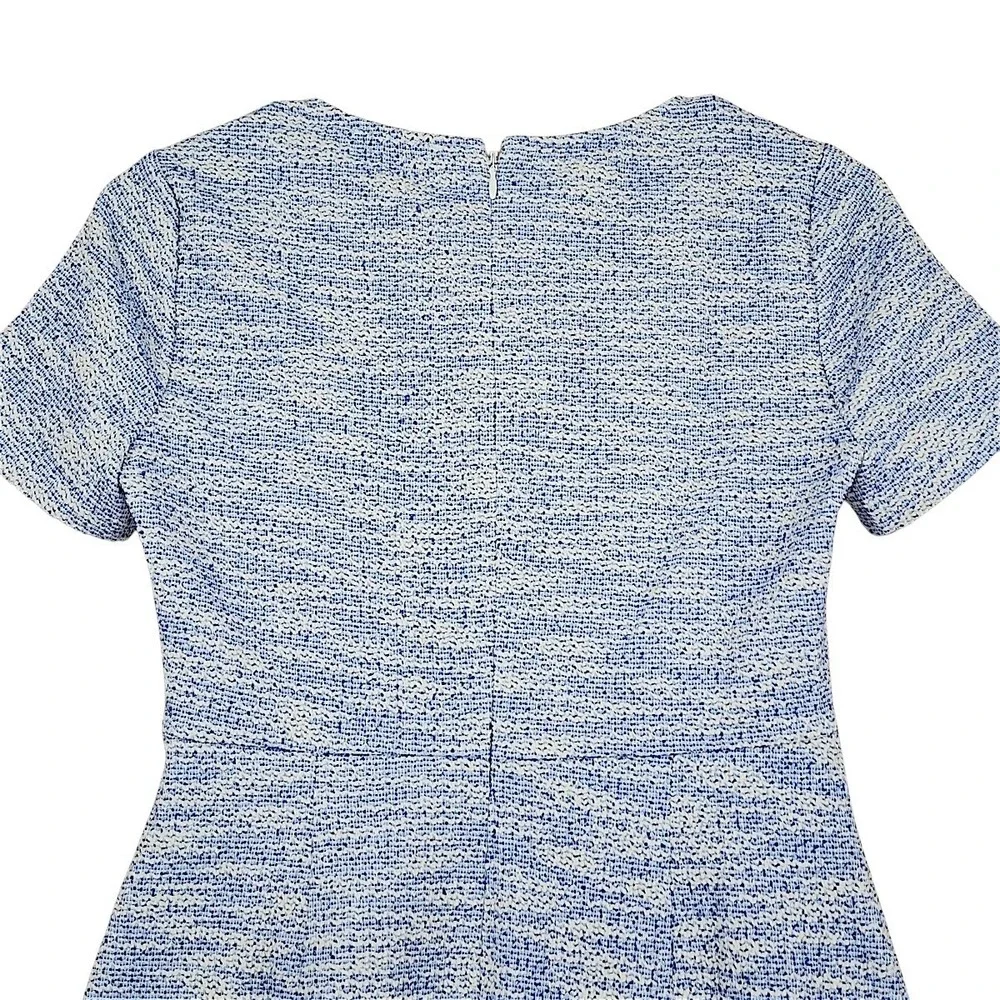 Seraphine Maternity Dress 8 Blue Tweed Work Edit Sheath Pencil Professional NEW